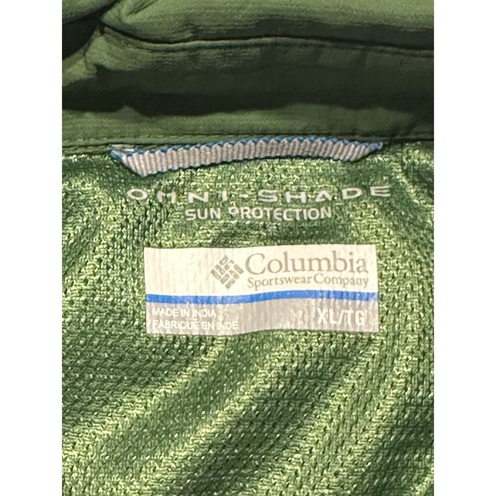 Columbia Button Up Fishing Shirt Adult XL Green Casual Omni-Shade Outdoors Mens - Picture 6 of 6